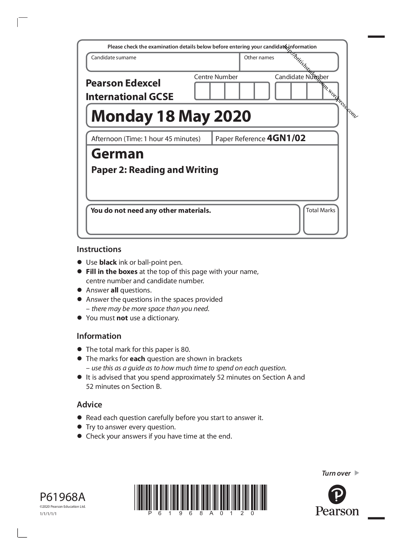 german writing gcse 2022