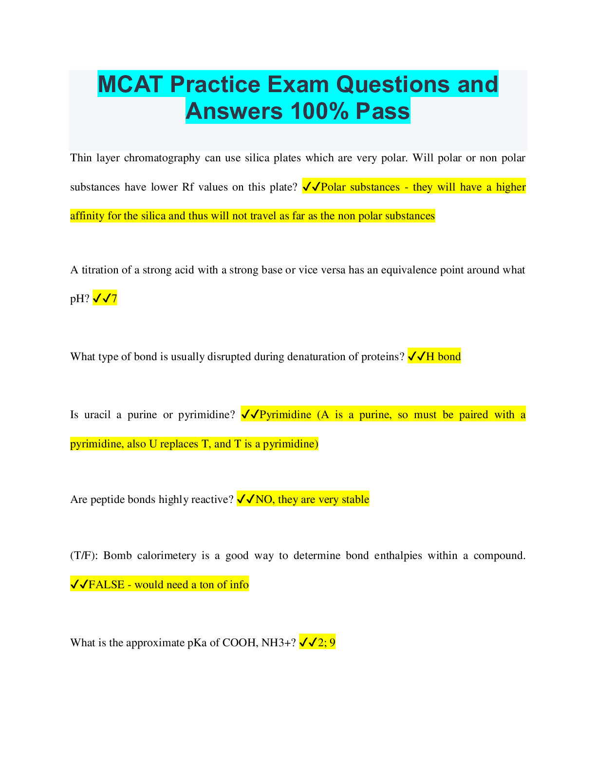 mcat sample questions with answers pdf