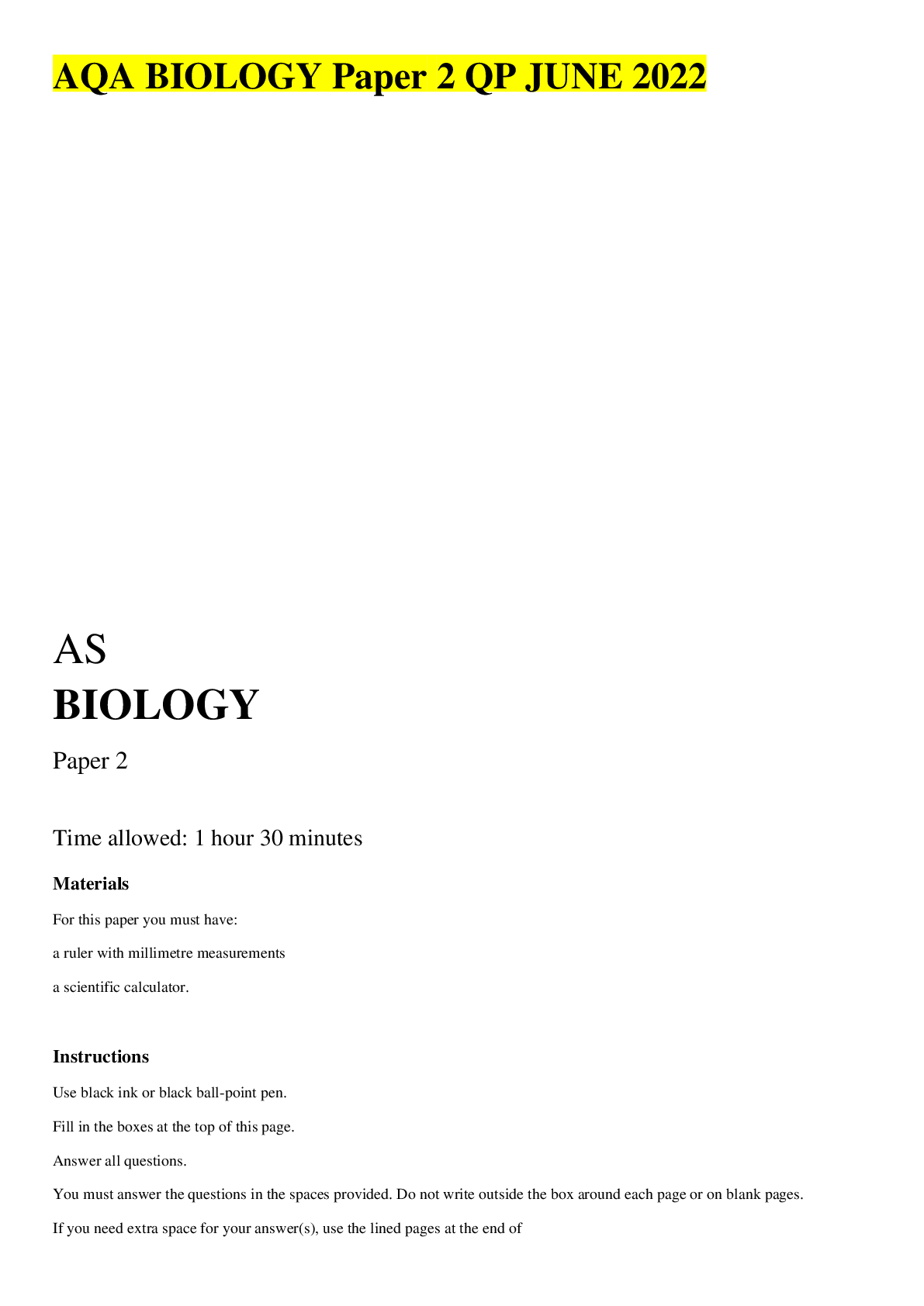 2022 biology essay